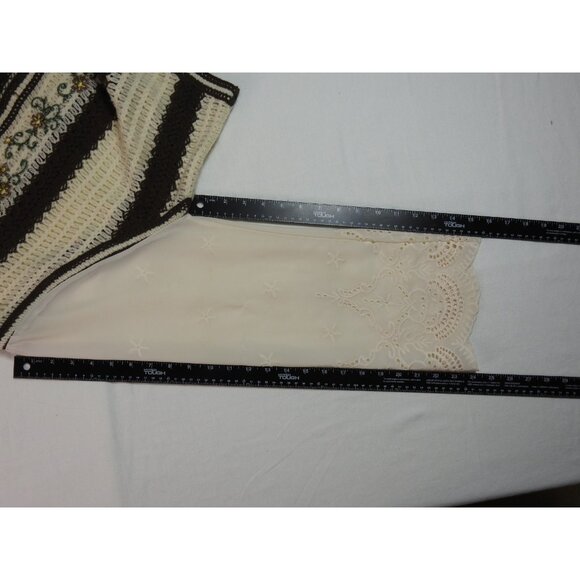 Cider Crochet Embroidered Sheer Sleeve Crop Top Size 4XL Lace Boho - Picture 13 of 15